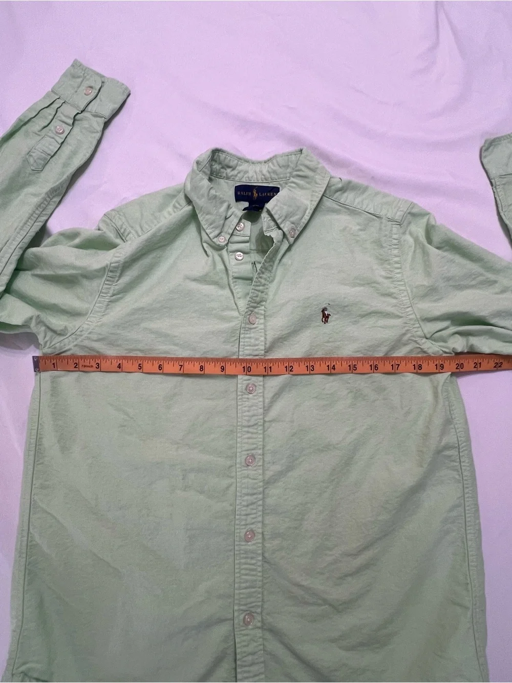 Ralph Lauren Polo Bright Lime Green Long-Sleeve Button-Down Shirt Preppy Size XL